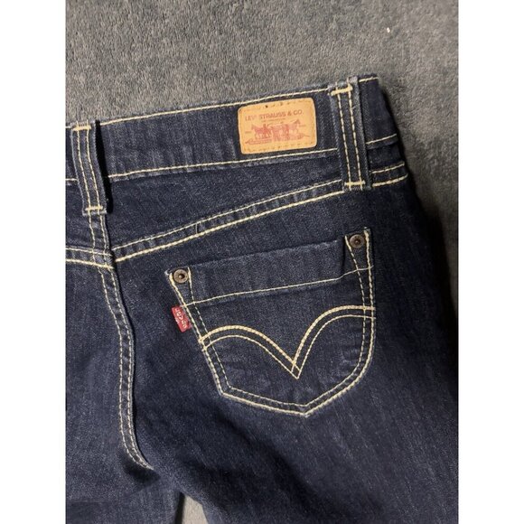 levi 524 Too SuperLow Straight size 7 S/C Embroidered Pockets Medium Wash - Picture 7 of 8